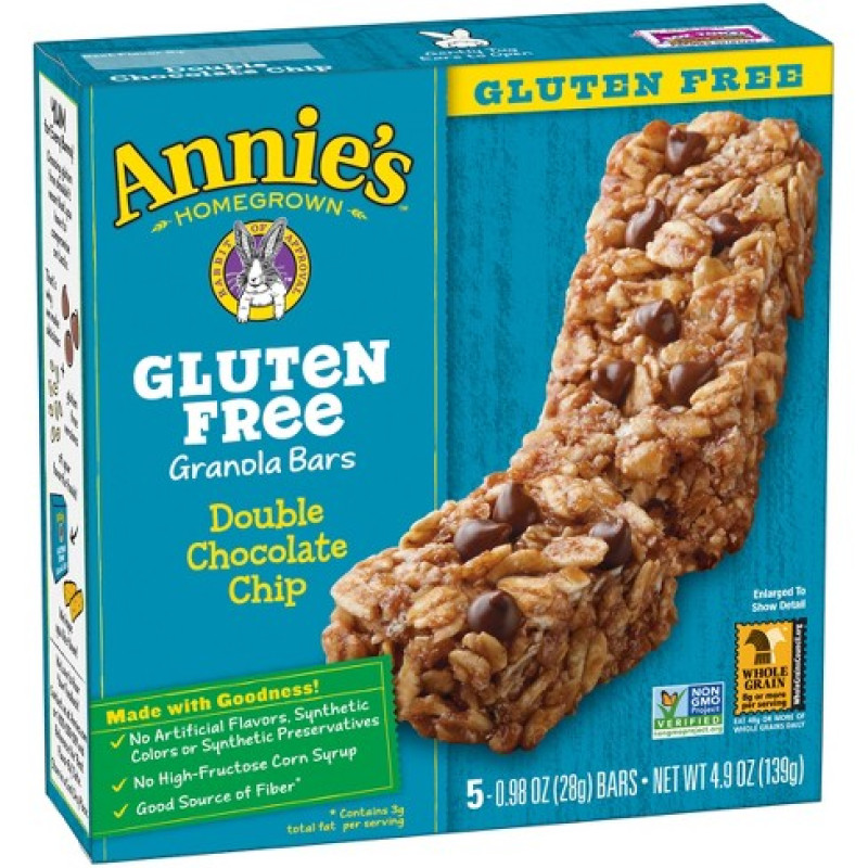 Annie's Homegrown Gluten Free Double Chocolate Chip Granola Bars Annie's Homegrown Gluten Free Double Chocolate Chip Granola Bars