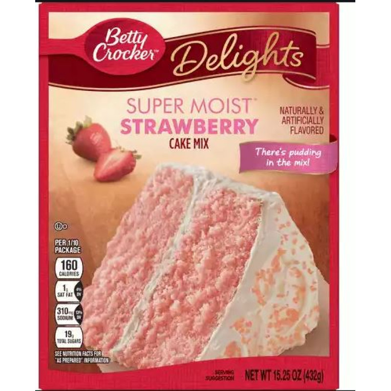Betty Crocker Delights Super Moist Strawberry Cake Mix Betty Crocker Delights Super Moist Strawberry Cake Mix