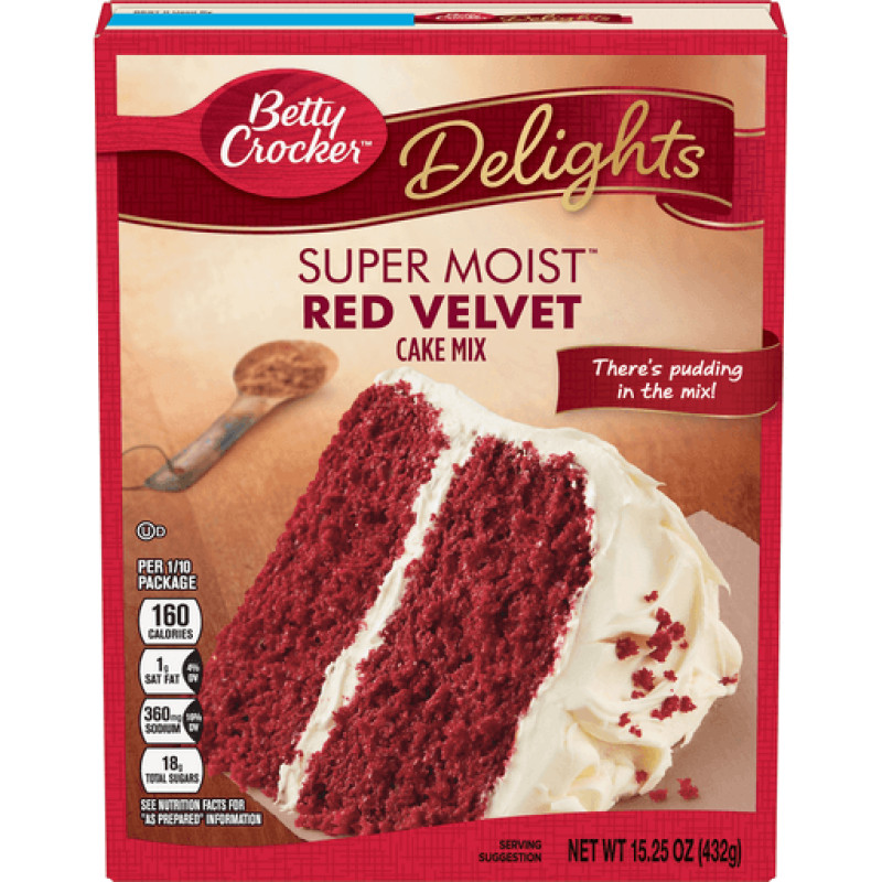 Betty Crocker Delights Super Moist Red Velvet Cake Mix Betty Crocker Delights Super Moist Red Velvet Cake Mix