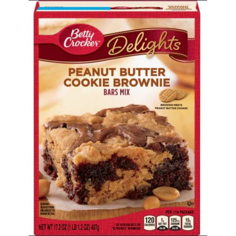 Betty Crocker Delights Peanut Butter Cookie Brownie Bars Mix Betty Crocker Delights Peanut Butter Cookie Brownie Bars Mix
