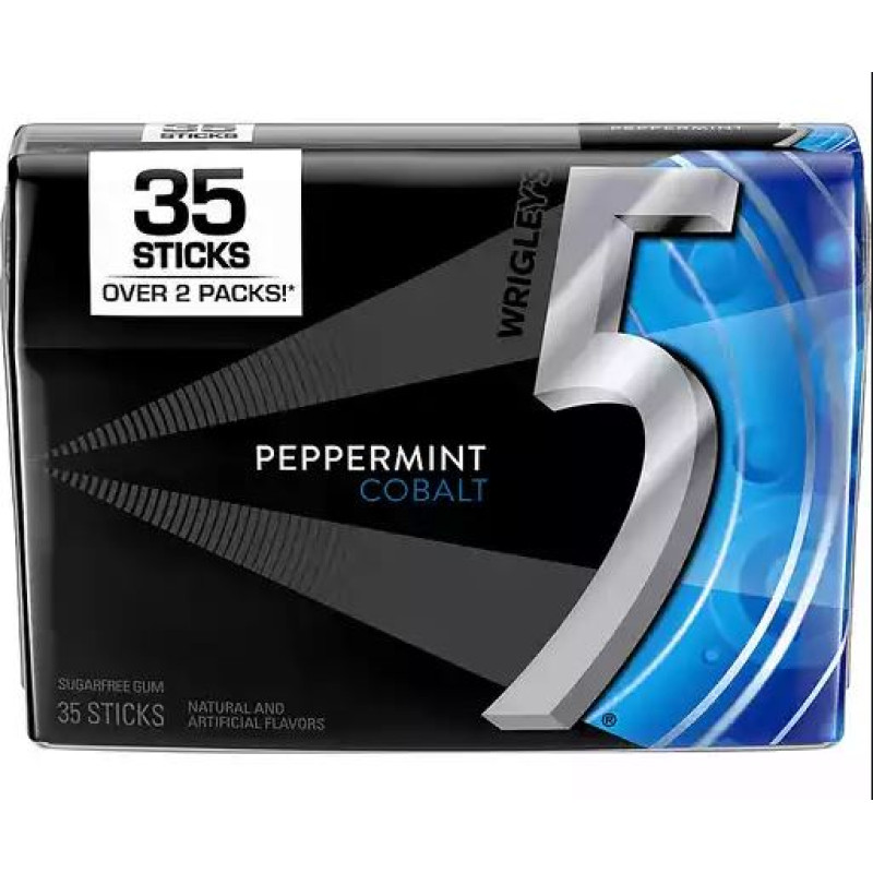 5 Gum Peppermint Cobalt Sugarfree Gum - 35 Stick Pack