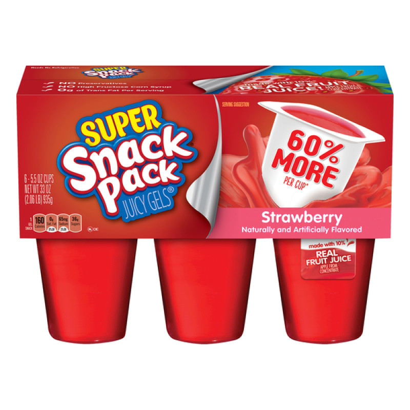 Snack Pack Strawberry Gels