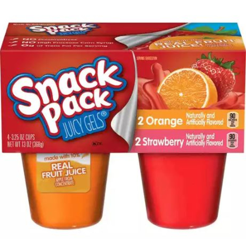 Snack Pack Juicy Gels Strawberry And Orange Snack Pack Juicy Gels Strawberry And Orange