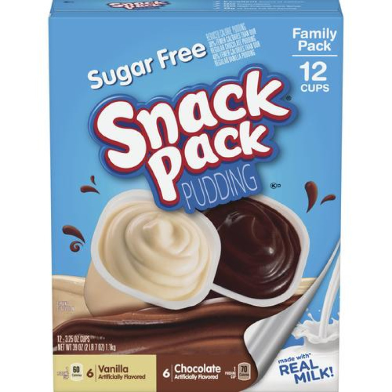 Snack Pack Pudding - Sugar Free Chocolate Vanilla Snack Pack Pudding - Sugar Free Chocolate Vanilla