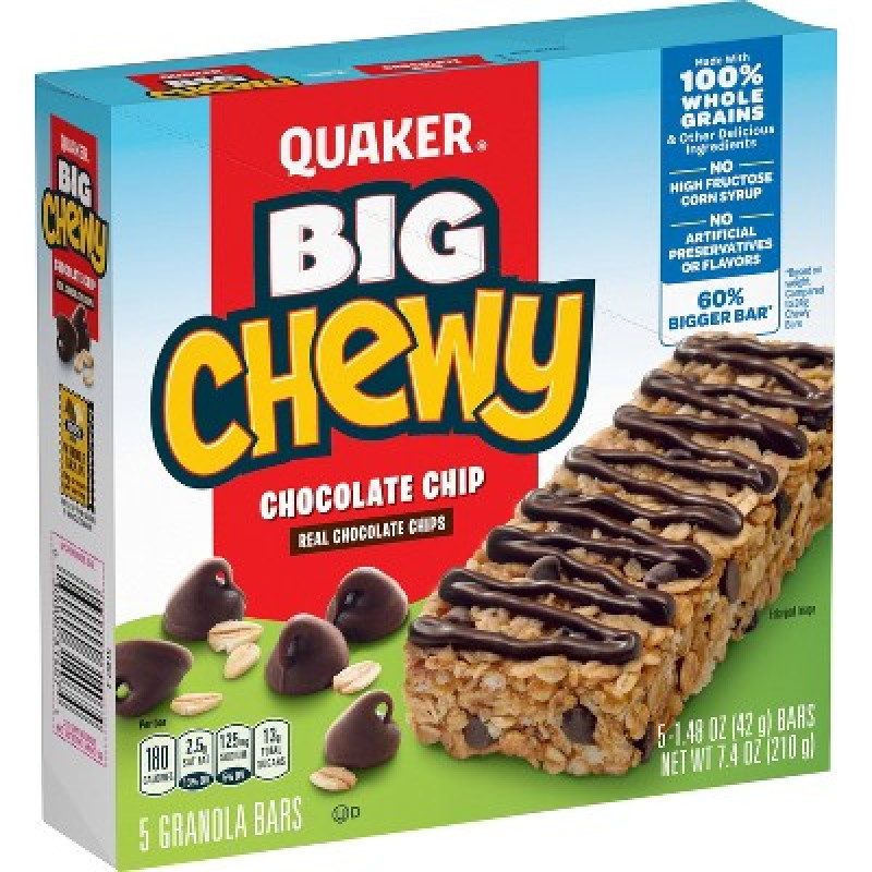 Quaker Big Chewy Chocolate Chip Granola Bars Quaker Big Chewy Chocolate Chip Granola Bars