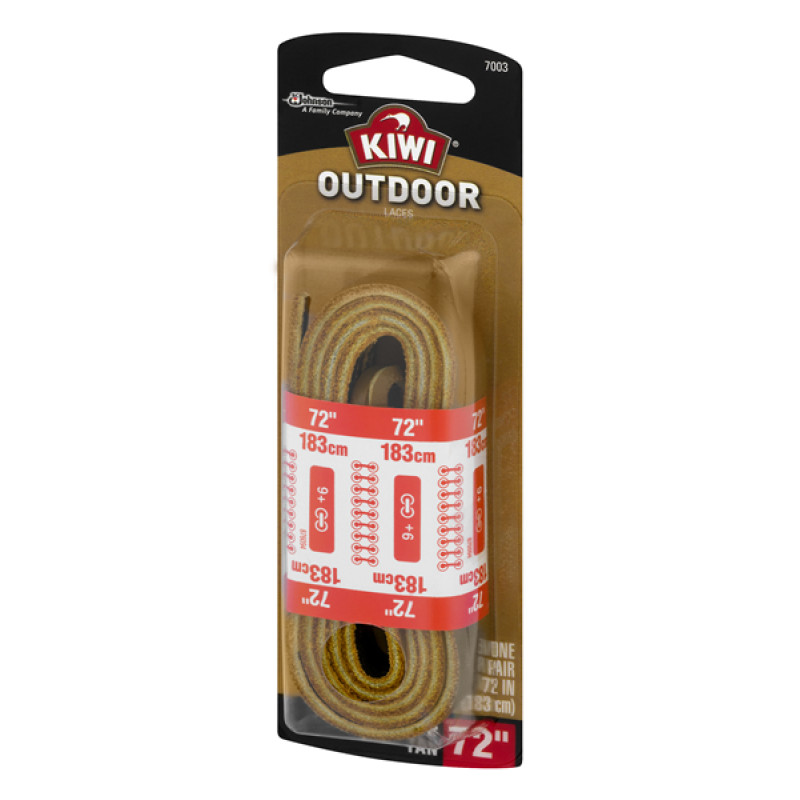 Kiwi Outdoor Square Leather Laces Golden Brown 72 inch