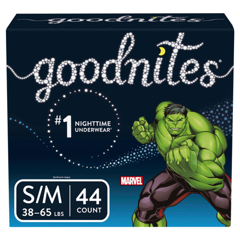 GoodNites Goodnites Boys' Bedwetting Underwear, S/M, 44 Ct GoodNites Goodnites Boys' Bedwetting Underwear, S/M, 44 Ct