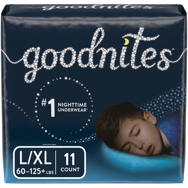 GoodNites Goodnites Boys' Bedwetting Underwear, L/XL, 11 Ct GoodNites Goodnites Boys' Bedwetting Underwear, L/XL, 11 Ct