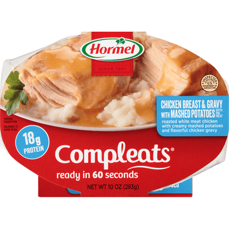 Hormel Chicken Breast &Gravy w/ Mashed Potatoes Compleats Hormel Chicken Breast &Gravy w/ Mashed Potatoes Compleats