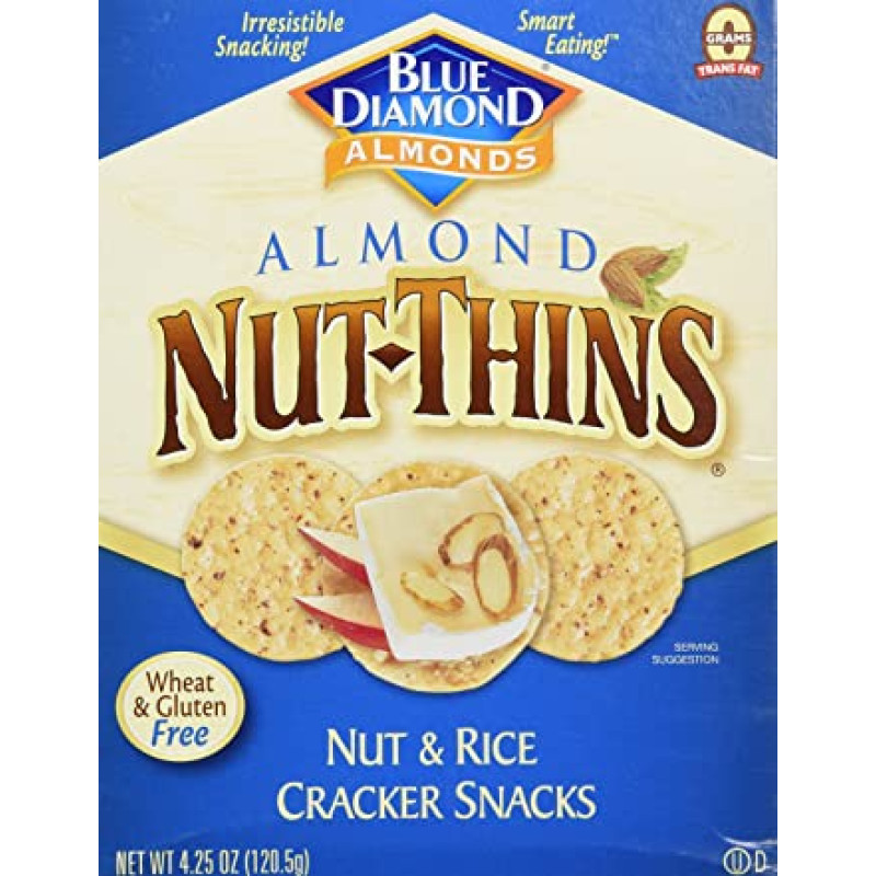 Blue Diamond Almonds Cracker Snacks - Nut-Thins Nut & Rice Almond Blue Diamond Almonds Cracker Snacks - Nut-Thins Nut & Rice Almond