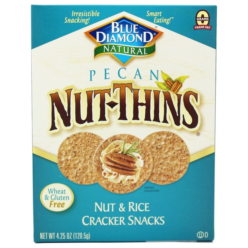 Blue Diamond Almonds Cracker Snacks - Nut-Thins Nut & Rice Pecan Blue Diamond Almonds Cracker Snacks - Nut-Thins Nut & Rice Pecan