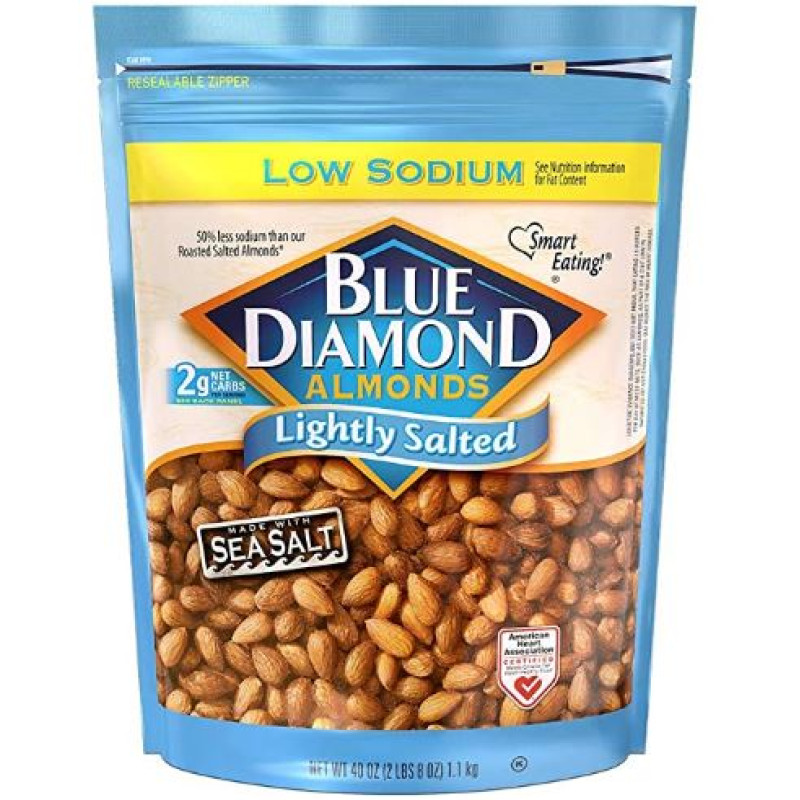 Blue Diamond Almonds Almonds - Low Sodium Lightly Salted Blue Diamond Almonds Almonds - Low Sodium Lightly Salted
