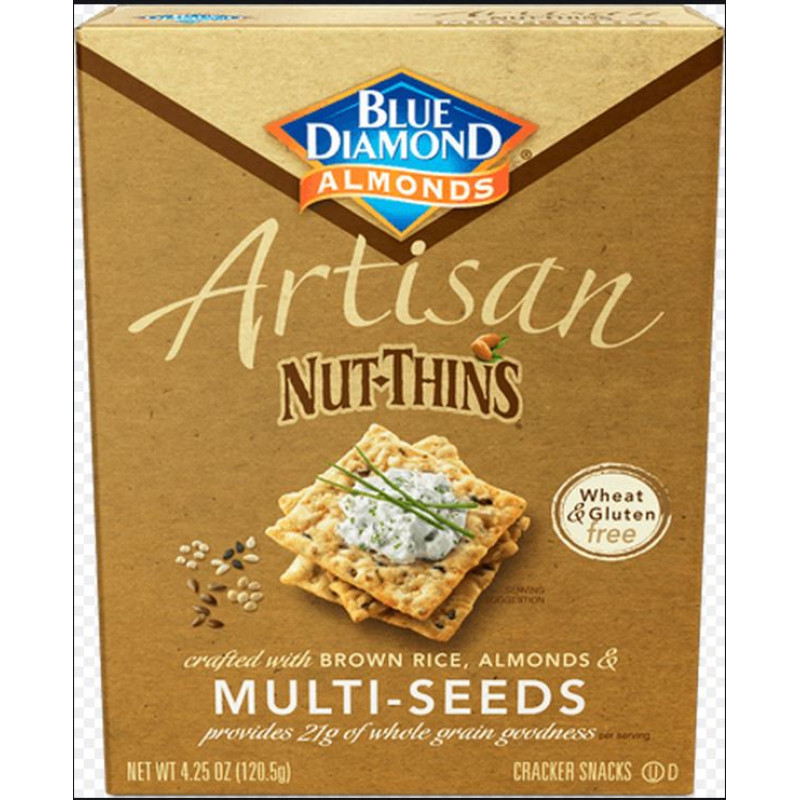 Blue Diamond Almonds Artisan Nut-Thins - Multi-Seeds Cracker Snacks Blue Diamond Almonds Artisan Nut-Thins - Multi-Seeds Cracker Snacks