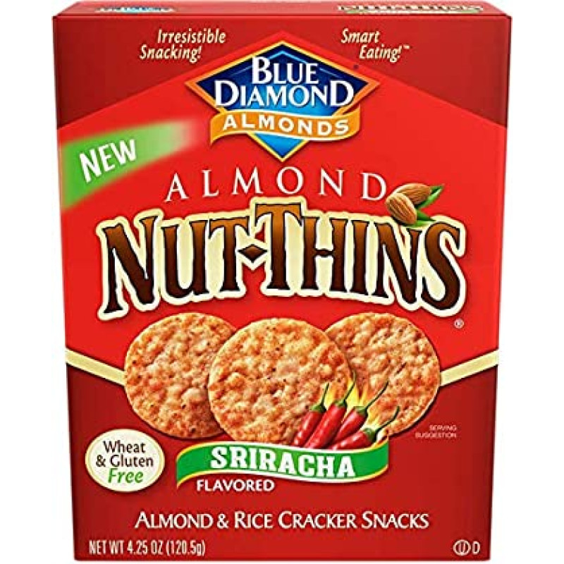 Blue Diamond Almonds Cracker Snacks Sriracha Flavored Almond & Rice Blue Diamond Almonds Cracker Snacks Sriracha Flavored Almond & Rice