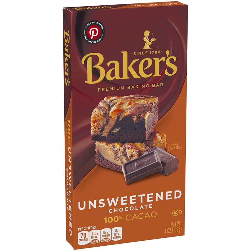 Baker's Unsweetened Baking Chocolate Bar Baker's Unsweetened Baking Chocolate Bar