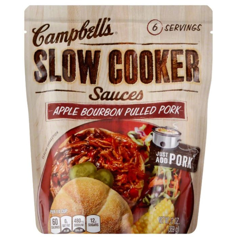 Campbell's® Slow Cooker Sauces Apple Bourbon Pulled Pork Campbell's® Slow Cooker Sauces Apple Bourbon Pulled Pork