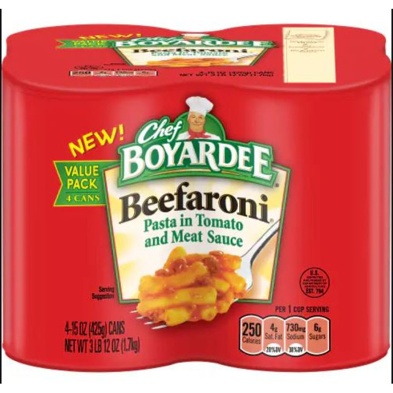 Chef Boyardee Beefaroni Value Pack - 4 Cans 60 oz Chef Boyardee Beefaroni Value Pack - 4 Cans 60 oz