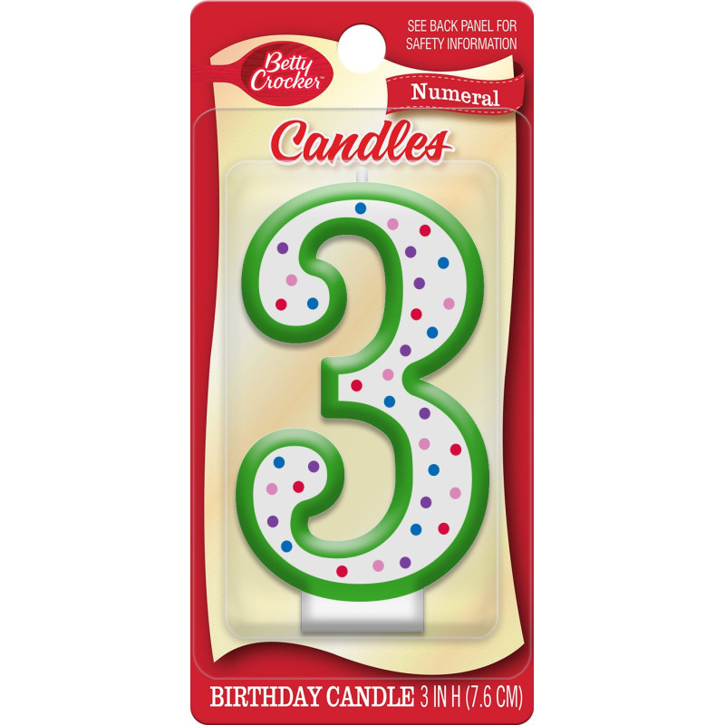 Betty Crocker Candle - Numeral 3
