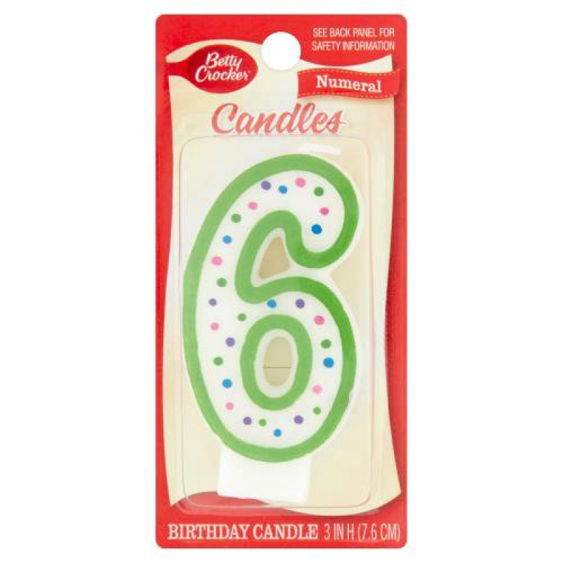 Betty Crocker Candle - Numeral 6