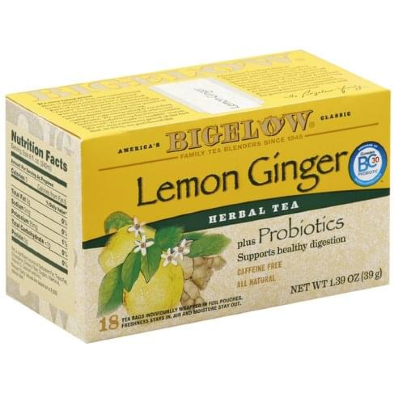 Bigelow Herb Plus, Probiotics-Lemon Ginger Tea Bags Bigelow Herb Plus, Probiotics-Lemon Ginger Tea Bags