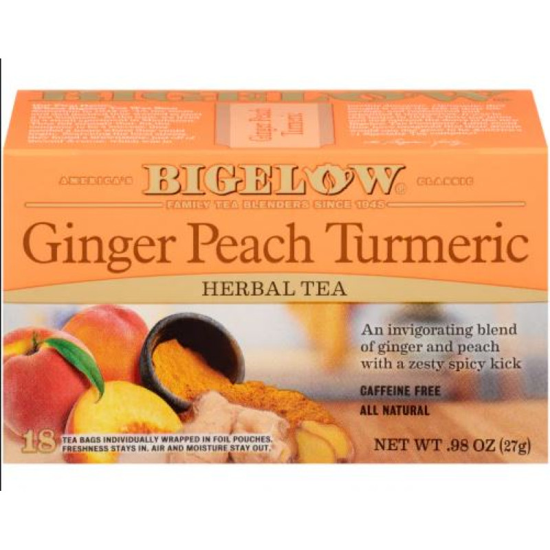 Bigelow Ginger Peach Turmeric Herbal Tea Bigelow Ginger Peach Turmeric Herbal Tea
