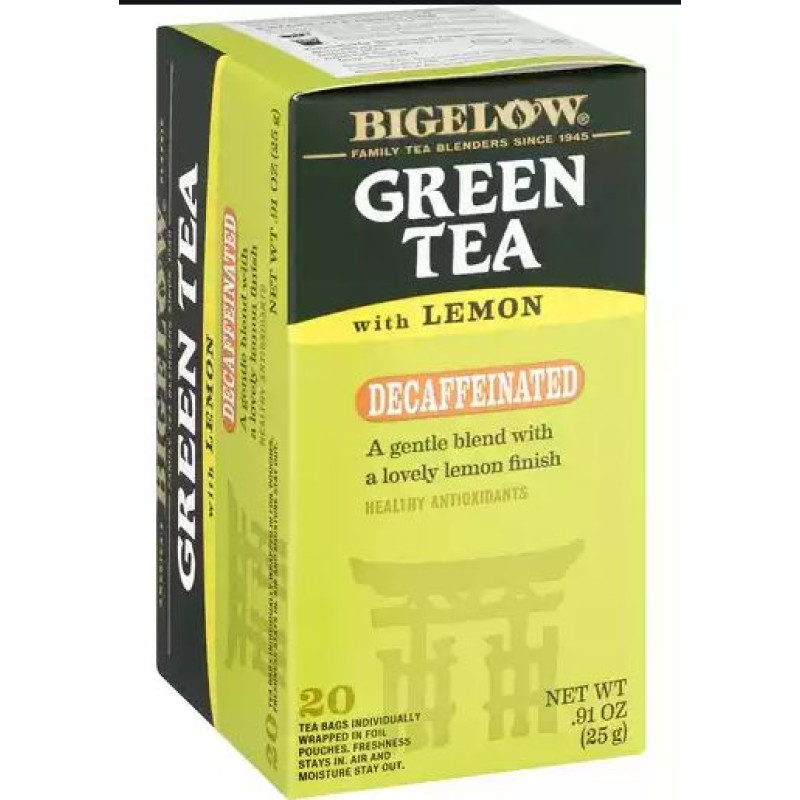 Bigelow Green Tea Bags -  Decaffeinated With Lemon