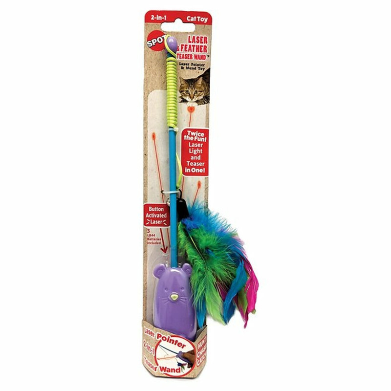 Spot Laser & Feather Teaser Wand Cat Toy Spot Laser & Feather Teaser Wand Cat Toy