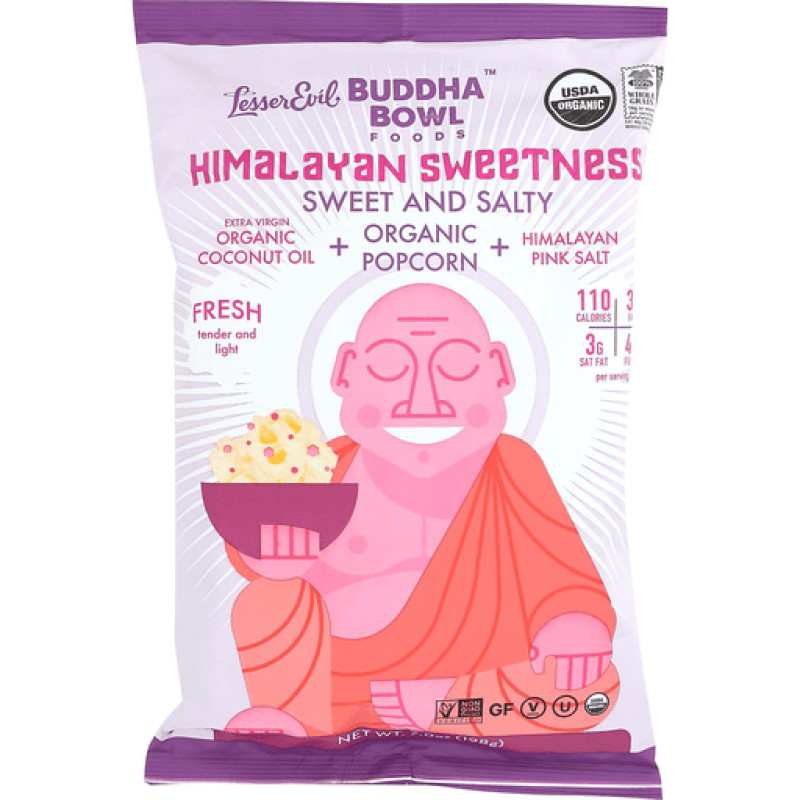 LesserEvil Organic Himalayan Sweet and Salty Popcorn LesserEvil Organic Himalayan Sweet and Salty Popcorn