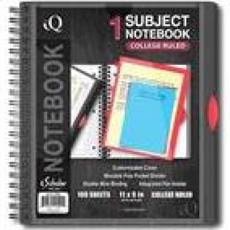 iScholar iQ 1-Subject Notebook College Ruled