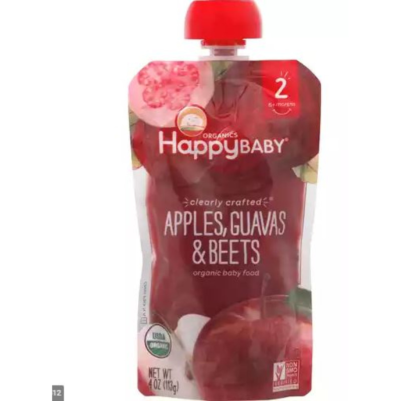 Happy Baby Clearly Crafted STG 2 Apples Guavas & Beets Happy Baby Clearly Crafted STG 2 Apples Guavas & Beets
