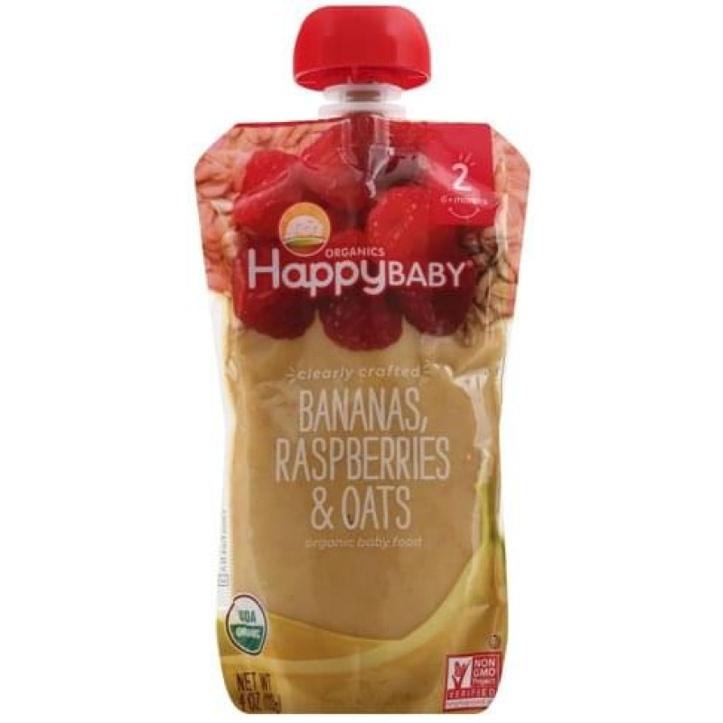 Happy Baby Clearly Crafted STG 2 Bananas Raspberries & Oats Happy Baby Clearly Crafted STG 2 Bananas Raspberries & Oats