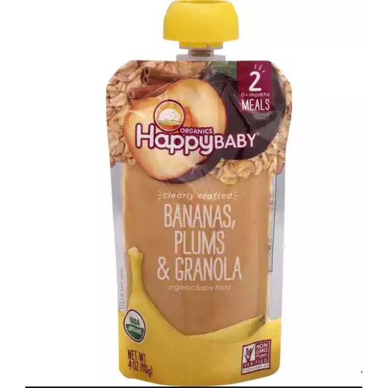 Happy Baby Bananas Plums & Granola Stage 2 Baby Food Happy Baby Bananas Plums & Granola Stage 2 Baby Food