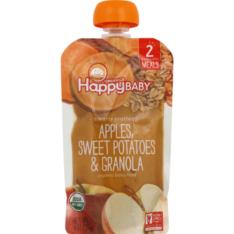 Happy Baby Apples Sweet Potatoes & Granola Stage 2 Baby Food Happy Baby Apples Sweet Potatoes & Granola Stage 2 Baby Food