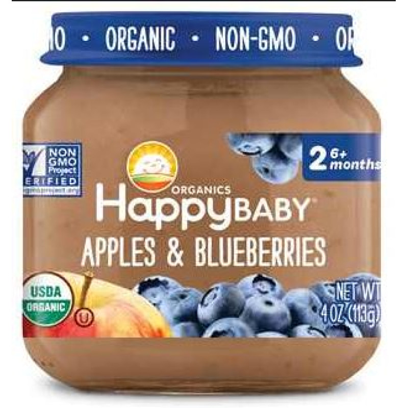 Happy Baby Organics Apples and Blueberries Stage 2 Food Happy Baby Organics Apples and Blueberries Stage 2 Food