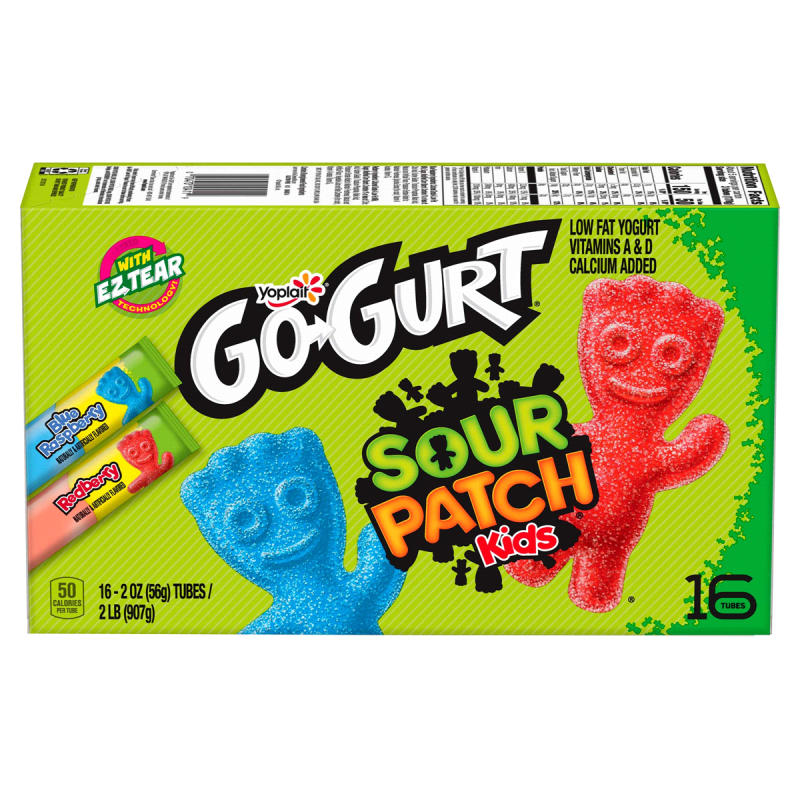 Go-Gurt Sour Patch Kids Flavored Yogurt Tubes, 16 ct