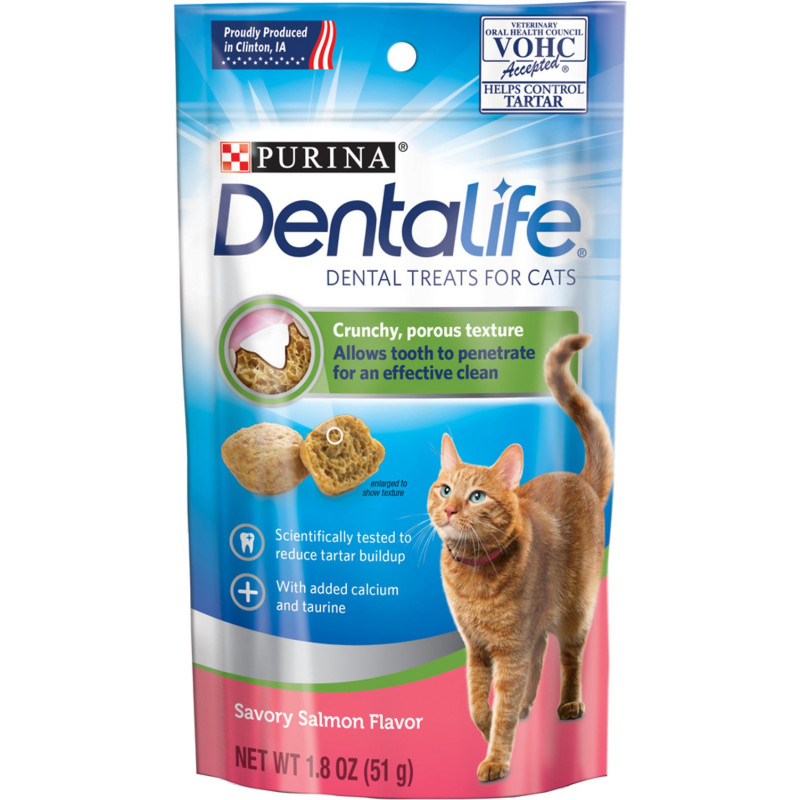 Purina DentaLife Cat Treats Savory Salmon Flavor Dental Treats 1.8 oz. Pouch Purina DentaLife Cat Treats Savory Salmon Flavor Dental Treats 1.8 oz. Pouch